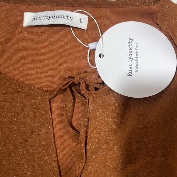 Rusttydustty Lantern Sleeve Flippy Hem Dress size large * - Picture 15 of 16